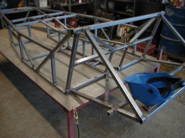 chassis on welding table